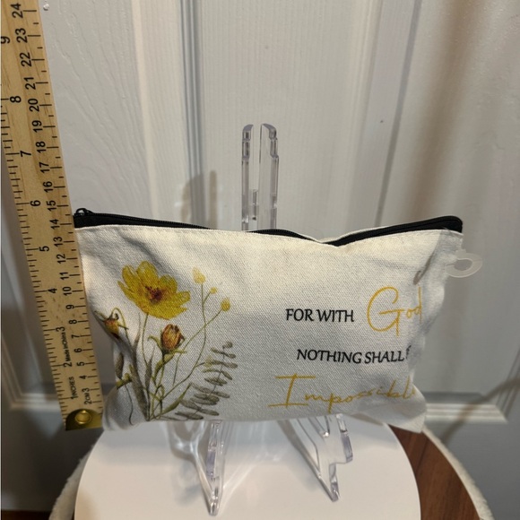 Floral Inspirational Pouch with beautiful yellow flowers🌻🌻 - Picture 2 of 5